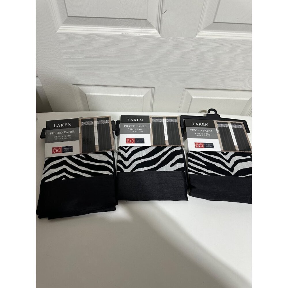 Cambridge Laken animal print window panel 38in x 84in set of 3 panels